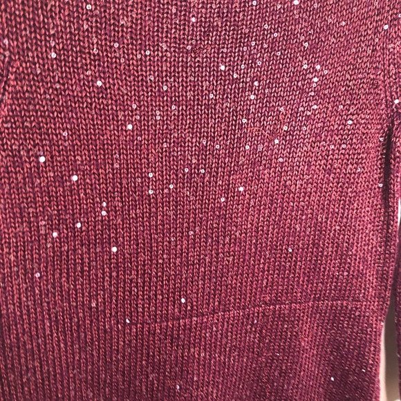 Chaps Red Wine Sparkle Knit Sweater – Size S, Festive & Cozy - Picture 3 of 7